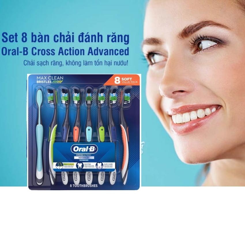 8 Cái Bàn chải đánh răng lông mềm Oral-B của mỹ chải sạch răng cho cả gia đình có tách lẻ FAMACOCO