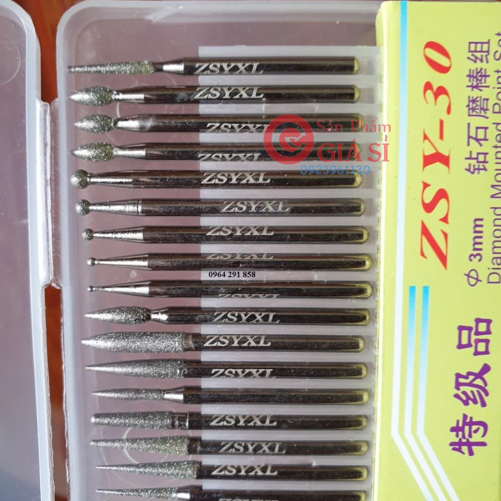 Bộ Mài Kim Cương 30 Chi Tiết ,Mũi Khắc Kim Cương ,Mũi Mài Kim Cương Siêu Chắc Siêu Cứng Cao Cấp ZSY-30 ❤️freeship❤️