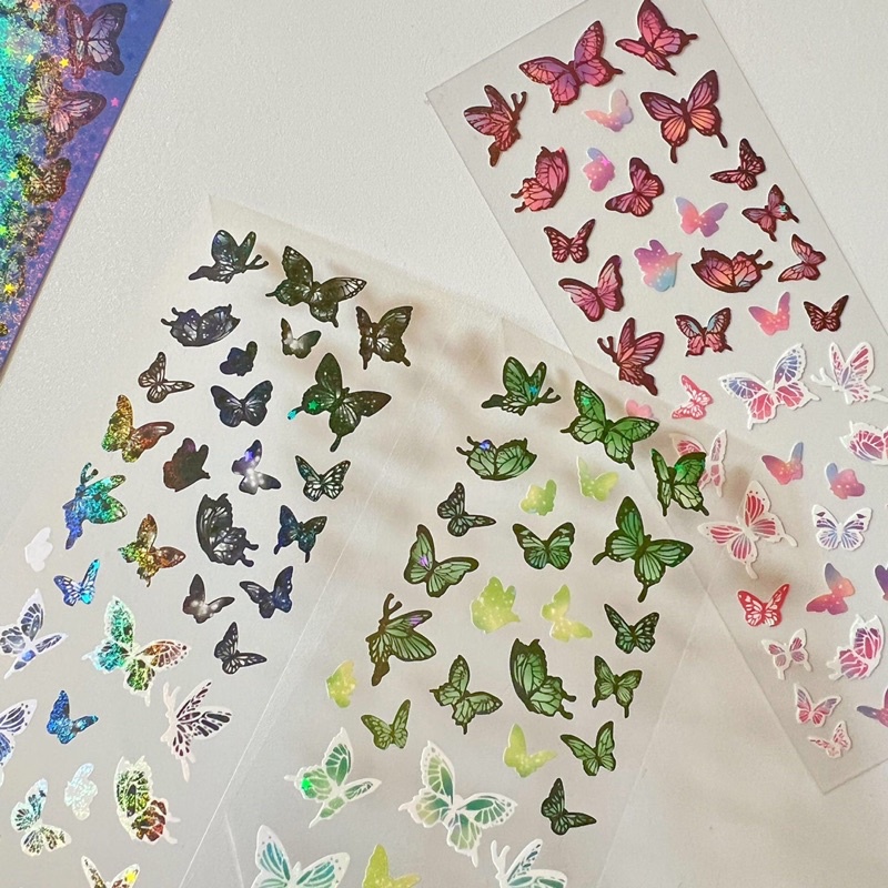 Sticker butterfly bling bling _hình dán trang trí top,card