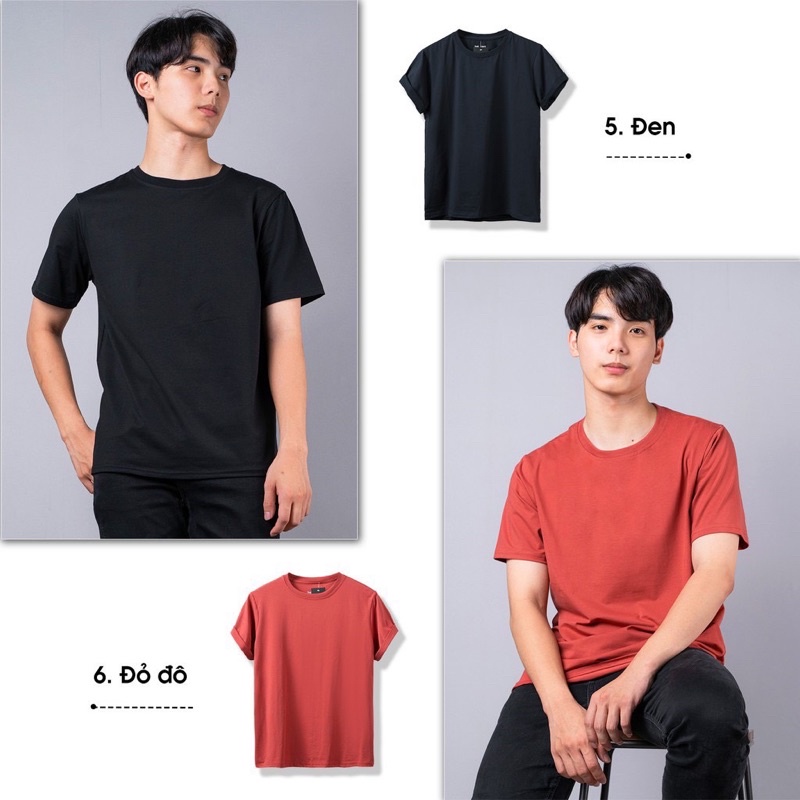 Áo thun Unisex Cotton Basic Tee phông trơn nam nữ tay lỡ oversize form rộng 7 màu | BigBuy360 - bigbuy360.vn