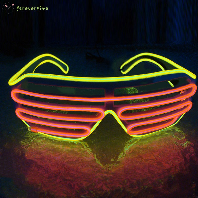 #kính# LED Sunglasses Flashing EL Wire Luminous Light Up Neon Glasses Costumes Party Decorative Lighting Activing Props Gifts