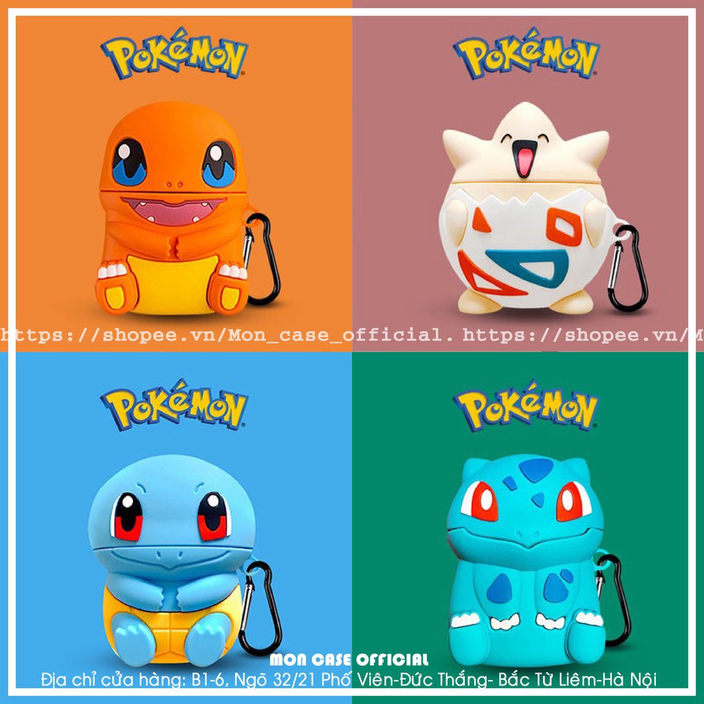 Ốp Tai Nghe Hình Pokemon - Case Airpods Chất Liệu Silicon Siêu Bền bỉ