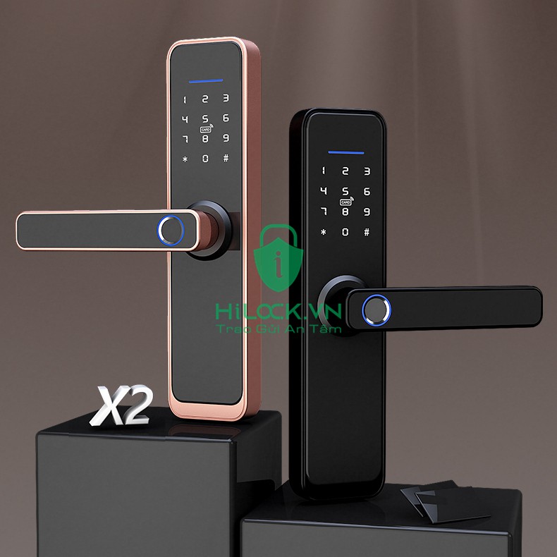 Khóa vân tay thông minh Tuya X2 2020 mở khóa vân tay, thẻ từ, chìa cơ, mật khẩu, cảm ứng. app điện thoại Tuya hilock
