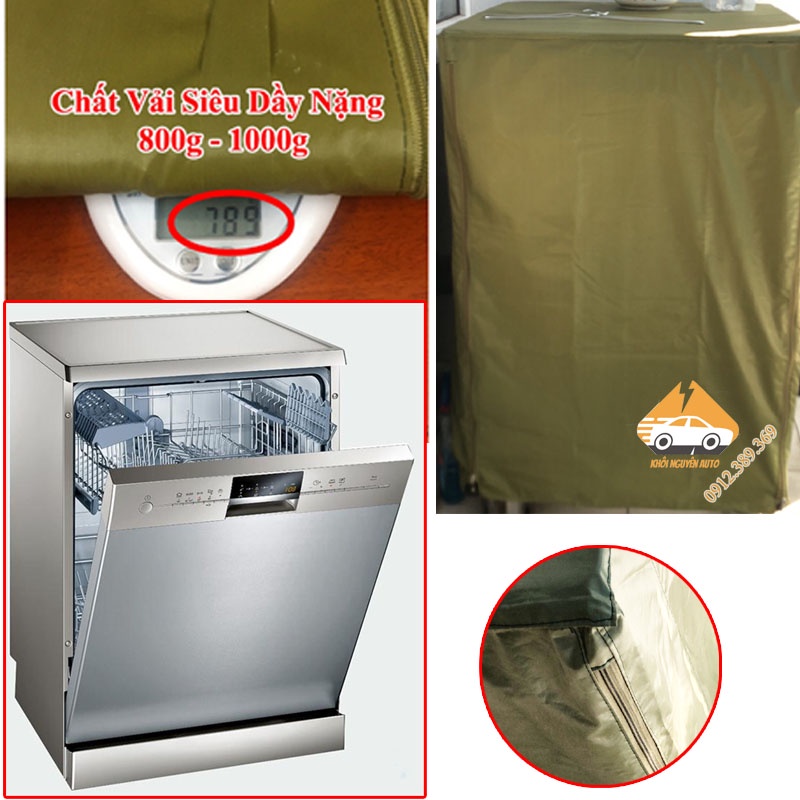 Áo Trùm Máy Rửa Chén Bát Cho Các Hãng Bằng Chất Liệu Vải Dù Tráng PU Cao Cấp Siêu Bền