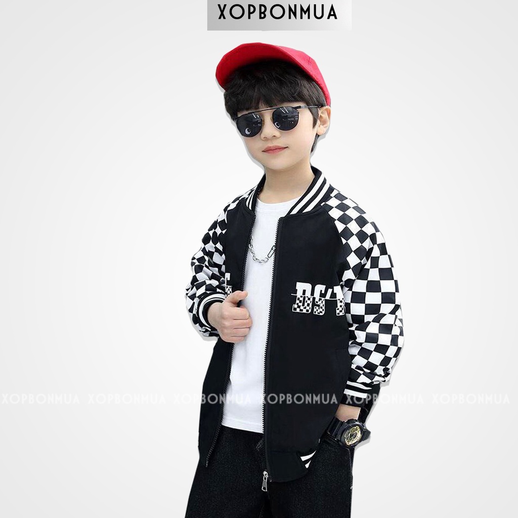 Áo Khoác Bomber Bé Trai 10-65kg  Áo Khoác Thun Bé Trai Size Đại - Shop Bốn Mùa
