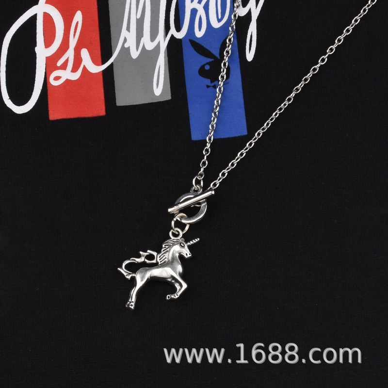 Vòng cổ Sợi Xích Mặt Hình Chữ Thập/ Mặt Trăng/ Chiếc Lá/ Hình Học Đơn Giản Phong Cách Hip hop Thời Trang Cho Nam Nữ