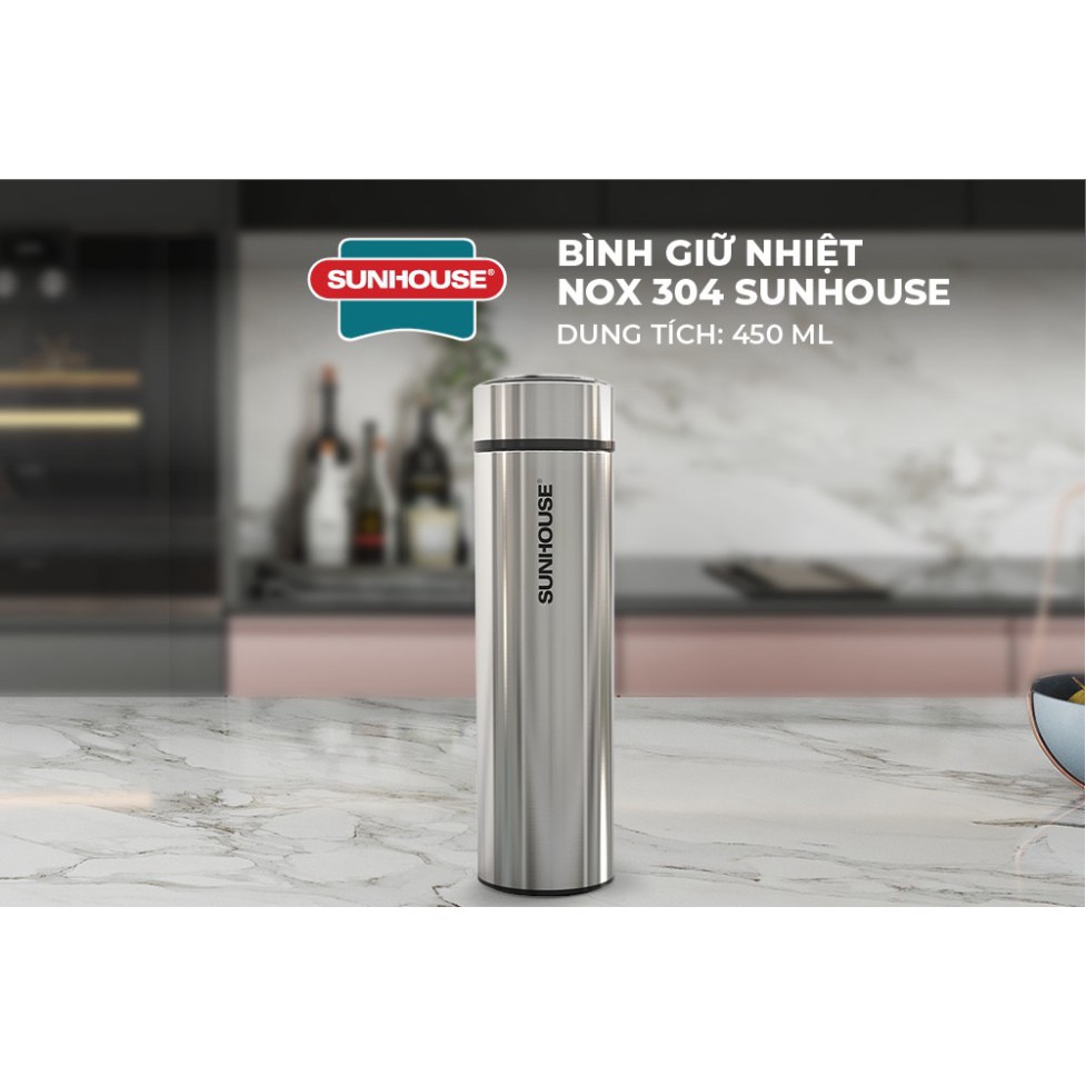 Bình giữ nhiệt Inox 304 Sunhouse 450ml KS-TU450I chính hãng