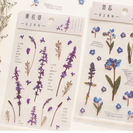 Sticker Hoa Lá Trang Trí Sổ Tay, Làm Bullet Journal