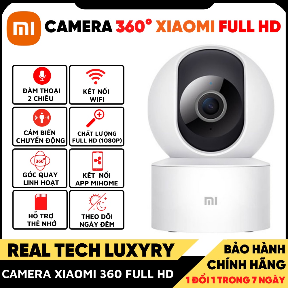 Camera Xiaomi camera wifi IP 1080P xoay 360 PTZ SE , đàm thoại 2 chiều , cảm biến cảnh báo chuyển động , kết nối Mi Home