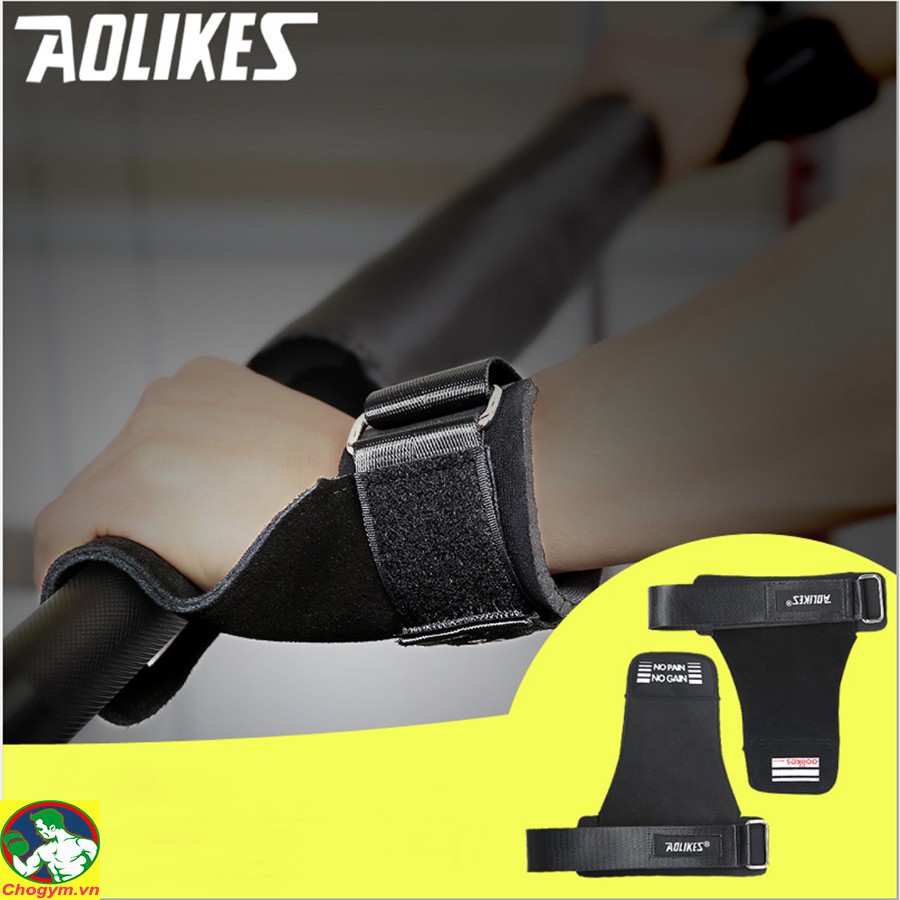 Găng Tay Tập GYM Lifting Grips Aolikes Pro Hở Mu Bàn Tay (1 Đôi)