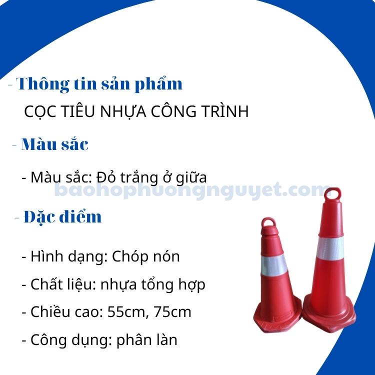 Cọc tiêu nhựa Nhật Quang đỏ phản quang trắng