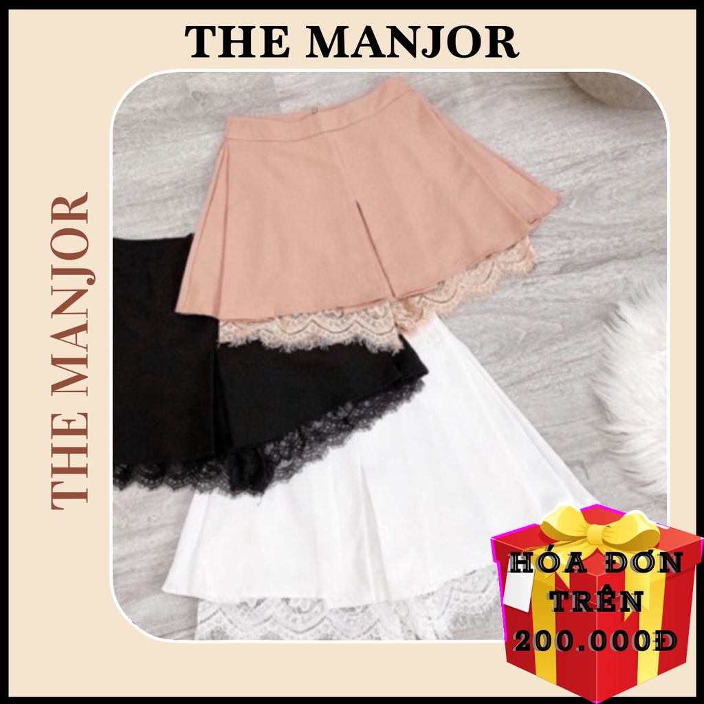 CHÂN VÁY XÒE DÁNG CHỮ A PHỐI REN style CÔNG SỞ - CV0047 | steven.factory