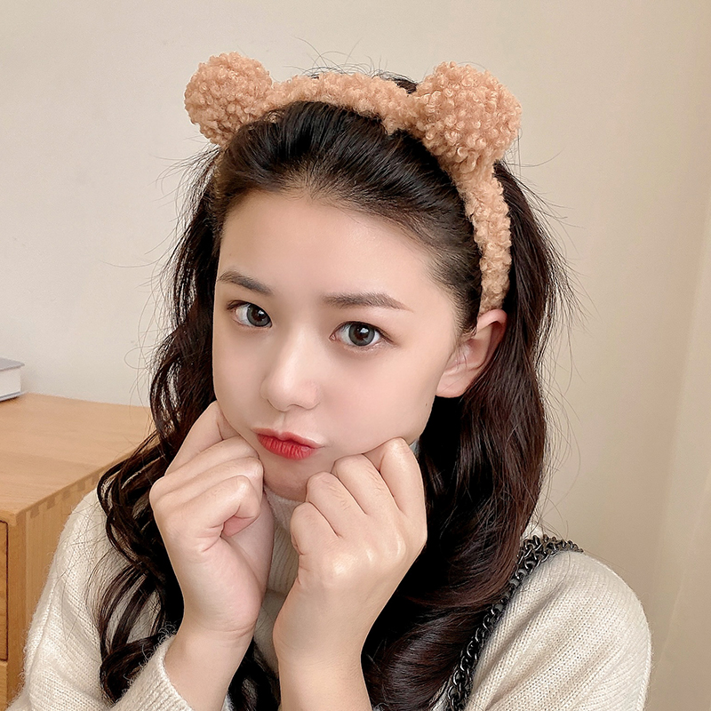 Cài tóc tai gấu bằng lông kiểu Hàn Quốc dễ thương