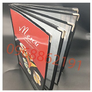 quyển menu nhựa trong dẻo