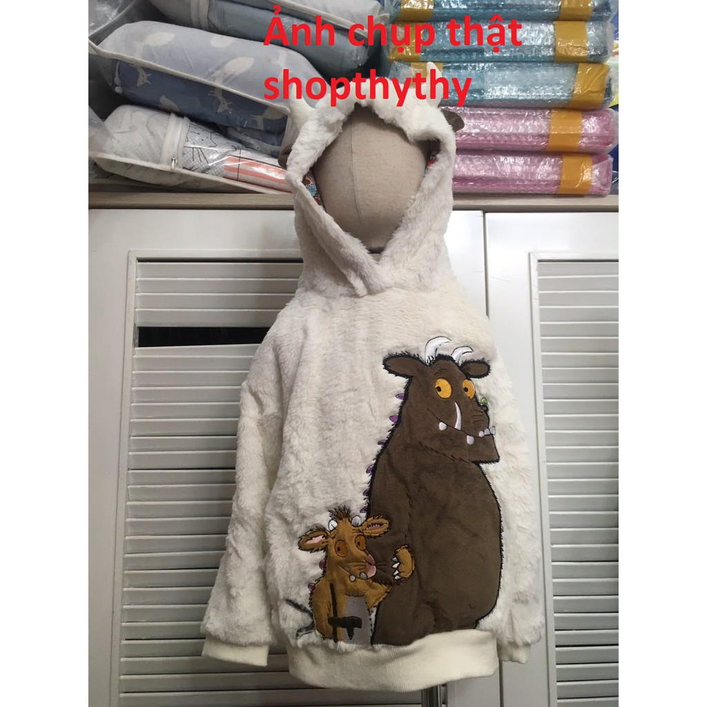 Áo Hoodie Lông Trắng Cho Bé Size 1 -5 Tuổi