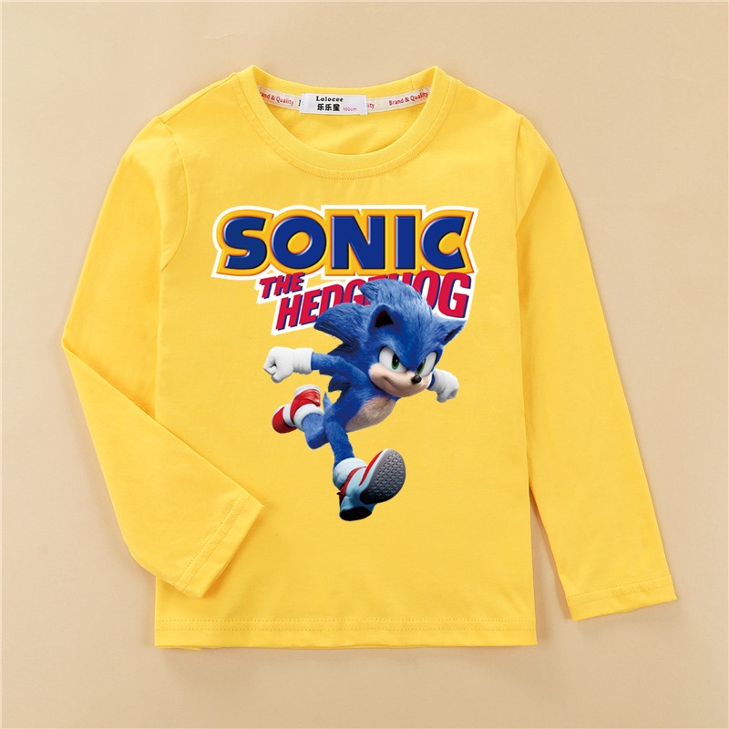 Áo Thun Tay Dài In Hình Sonic Hedgehog 2 Thời Trang Cho Bé Trai