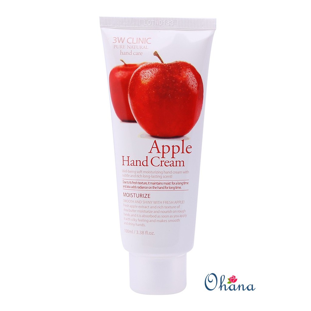 Kem Dưỡng Da Tay Hương Táo 3W Clinic Apple Hand Cream 100ml - Chính hãng