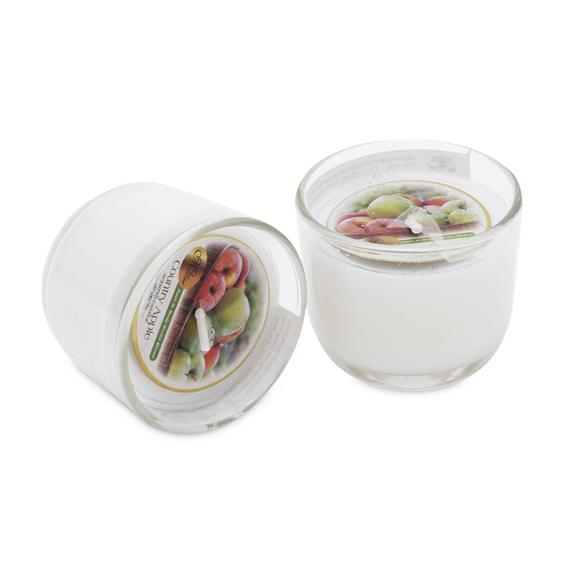 Cặp 2 ly nến thơm D6H5 Miss Candle FtraMart MIC0605 5.5 x 5 cm (Trắng, hương hoa lan)