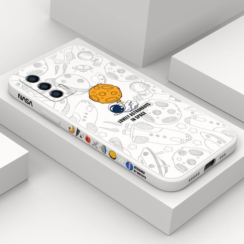 for case REALME C21 C21Y XT A1K REALME C2 REALME Narzo 20pro Ốp Điện Thoại Mềm Họa Tiết Phi Hành Gia Hoạt Hình Cho