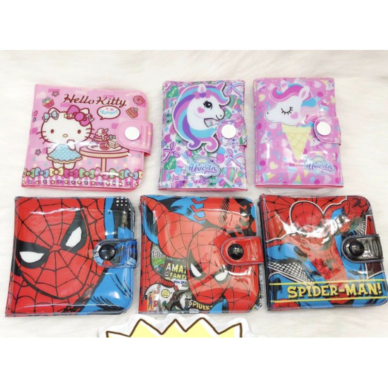 Bóp tiền cho bé mẫu spider man/unicorn /hellokitty