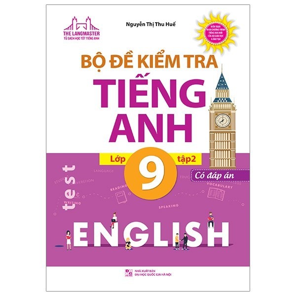 Sách - Combo Bộ đề kiểm tra tiếng Anh lớp 9 tập 1+ 2 Có đáp án