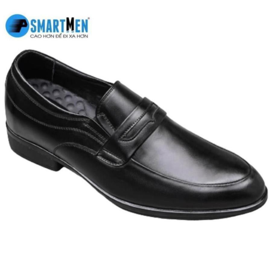 Giày lười da bò SMARTMEN tăng chiều cao màu đen GLC-300 Đen -pi9
