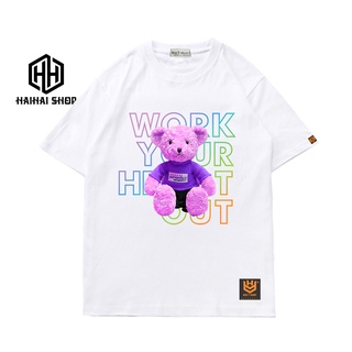 Áo phông form rộng tay ngắn unisex in hình Gấu tím 444