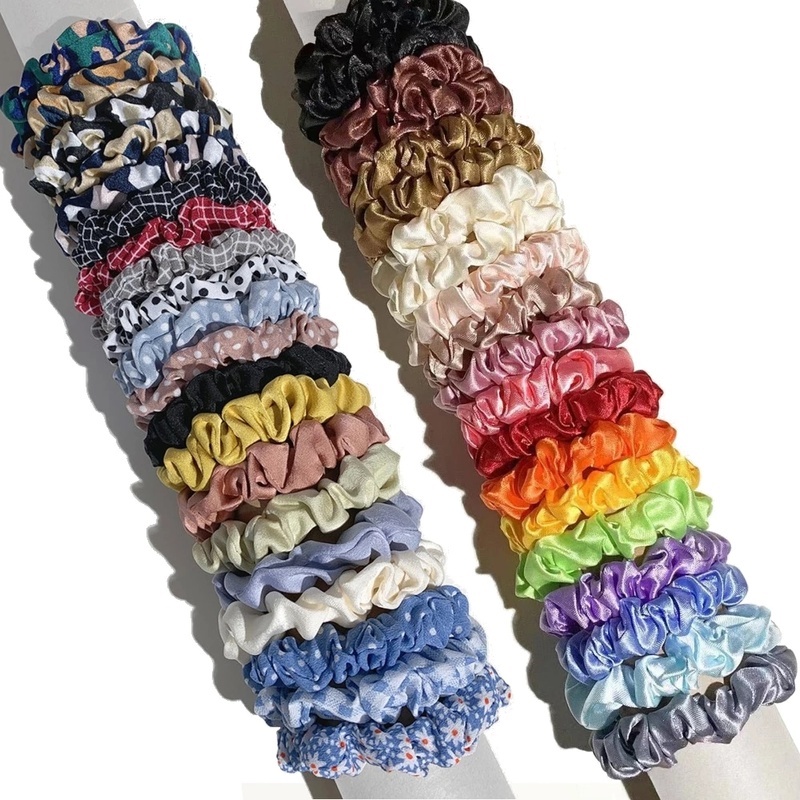 Dây Buộc Tóc Vải Lụa Satin Co Giãn Nhiều Màu Sắc Thời Trang Hàn Quốc