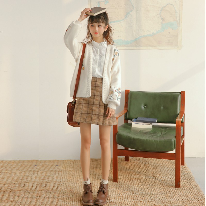 Áo Khoác Cardigan Dệt Kim Thêu Hoa Xinh Xắn Cho Nữ | BigBuy360 - bigbuy360.vn