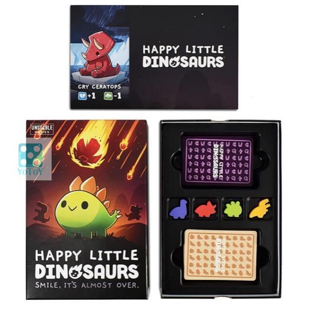 Bộ trò chơi thẻ bài Happy little dinosaurs – boardgame chiến thuật trí tuệ khủng long vui nhộn (cơ bản và mở rộng)