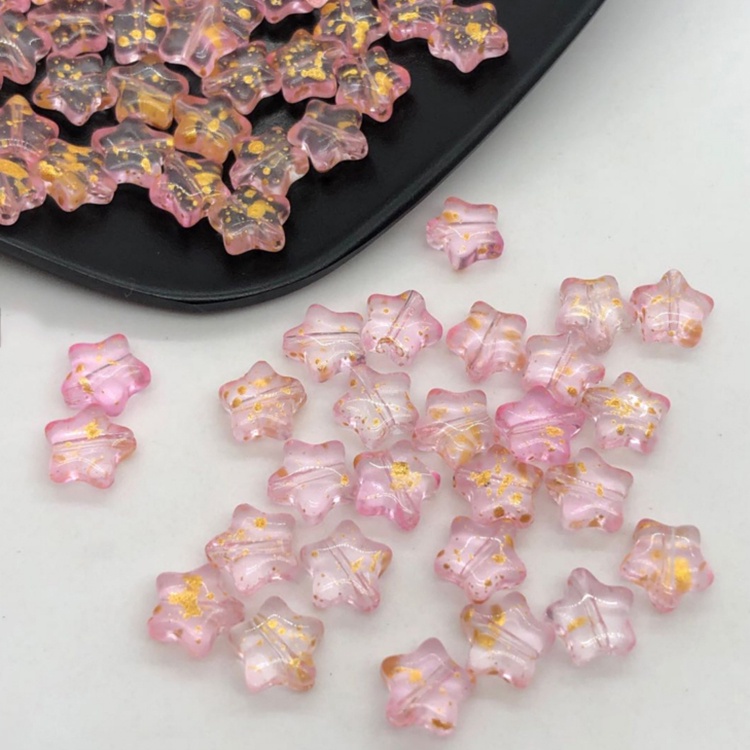 Bộ 50 Hạt Hình Ngôi Sao Năm Cánh Nhỏ 8mm Tự Làm Trang Sức