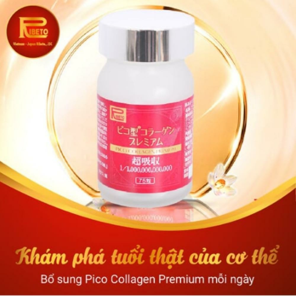 Viên Uống Đẹp Da Collagen Pico Premium Ribeto Shoji 300mg 75 Viên - Chính Hãng Nhật Bản