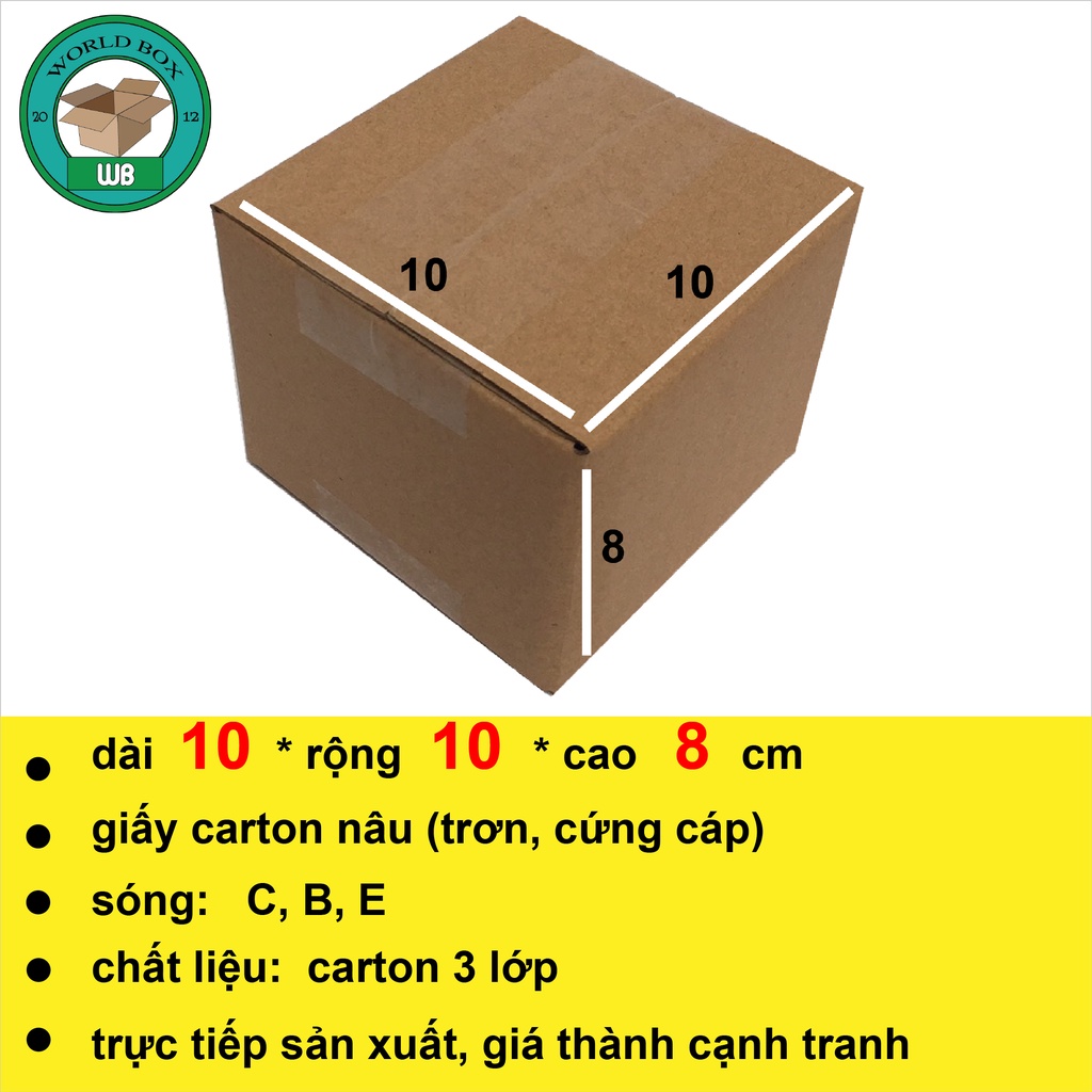 Hộp carton gói hàng nhỏ 10x10x8