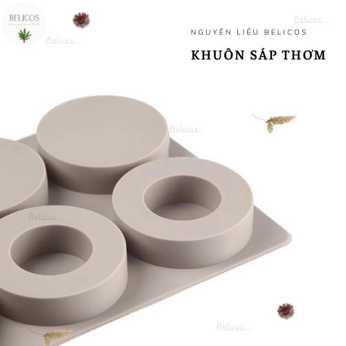 Khuôn silicone làm sáp thơm, thạch cao thơm hình tròn