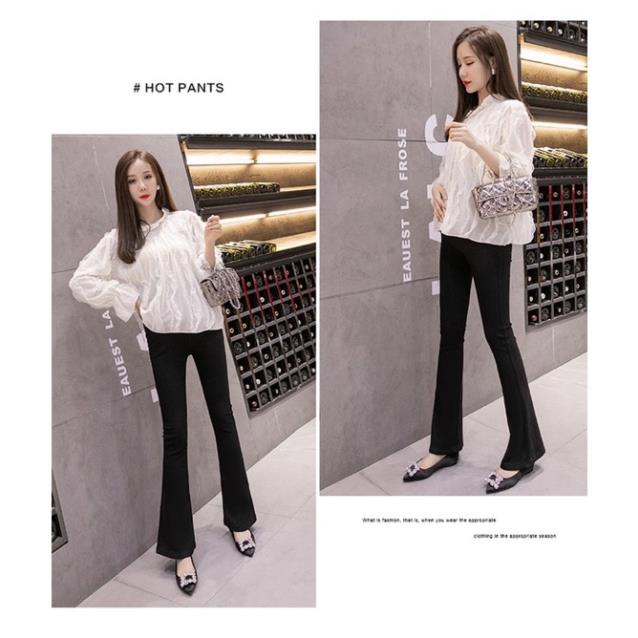 Quần Bầu Ống Loe- Quần bầu công sở phong cách hàn quốc tôn dáng cho người mang bầu -791
