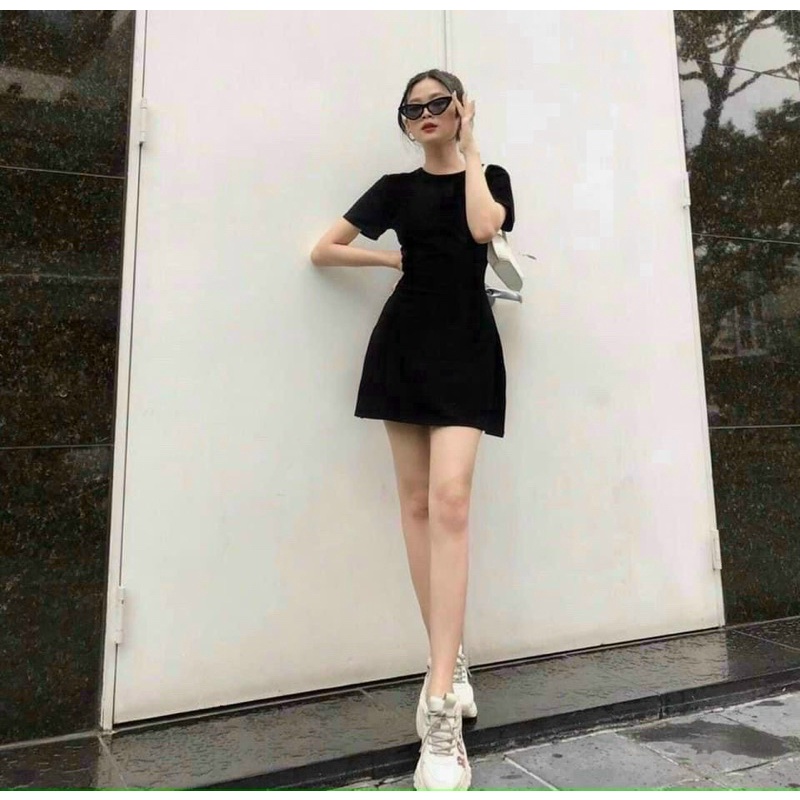 ĐẦM ĐEN THUN DÀY DÁNG XOÈ BASIC