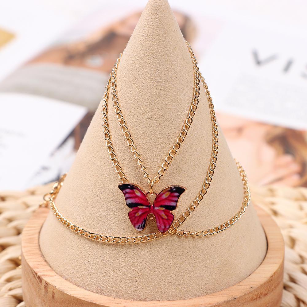 NIUYOU Vòng cổ Hợp Kim Mặt Hình Bướm Phong Cách Hàn Quốc