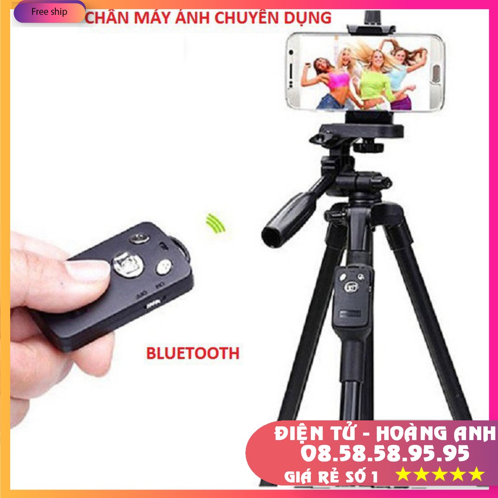 Chân Máy Ảnh Tripod Yungteng 3388+5208 Giá Đỡ Bluetooth Cao Cấp Chuyên Dùng Cho Điện Thoại Camera  Model 2020