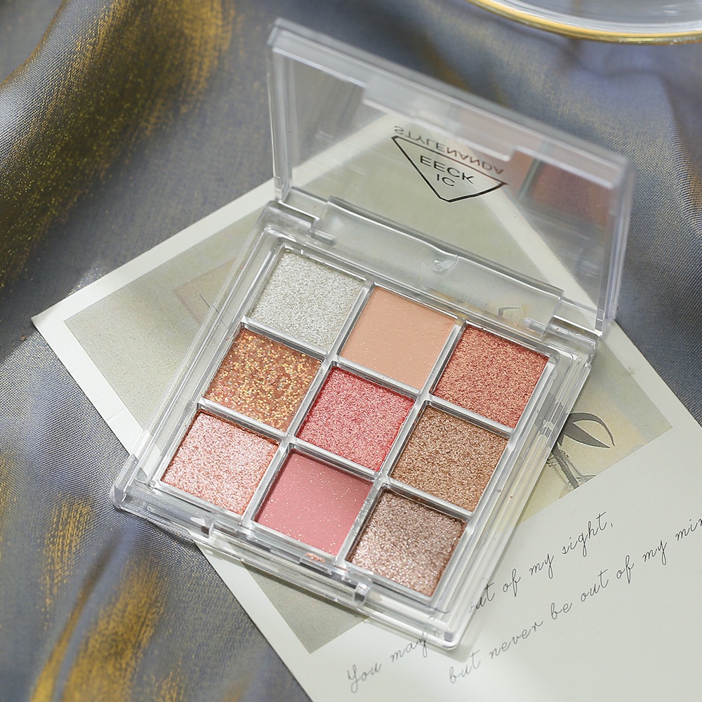 Bảng phấn mắt mini 9 ô vuông nội địa trung IC EECK STYLENANDA nhiều tone màu nhũ kim tuyến makeup đôi mắt quyến rũ | BigBuy360 - bigbuy360.vn