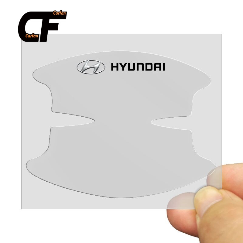 Hyundai Hình dán bát cửa ô tô trong suốt Set 8 miếng dán bằng TPU bảo vệ tay nắm cửa dành cho xe hơi Hyundai I10 Elantra Sonata Tucson Kona Getz Accent