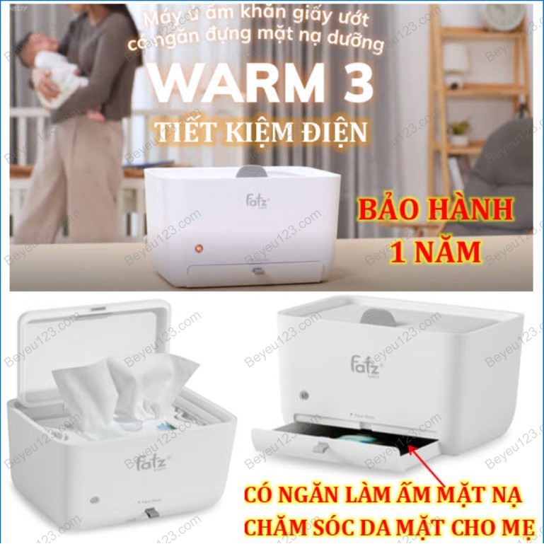 Máy ủ ấm khăn giấy ướt Fatzbaby có ngăn đựng mặt nạ dưỡng- Warm 3 - FB7250BT