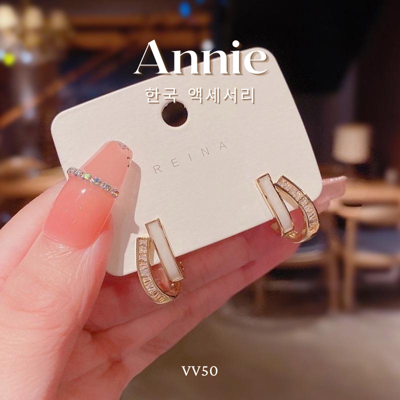 Bông tai pha lê cao cấp chuôi bạc 925 sang trọng Annie - VV50