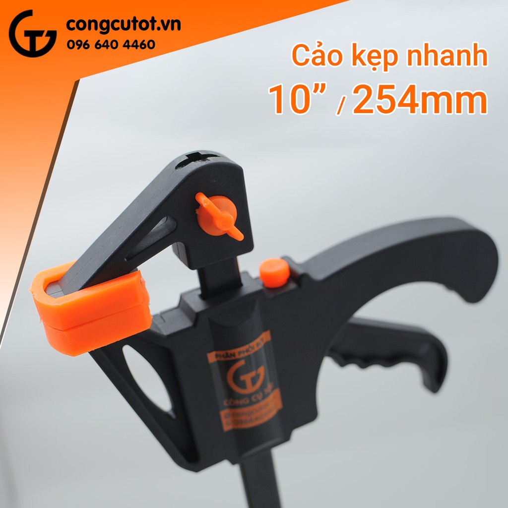 Eto bóp tay chữ F 10inch độ mở 254mm lực kẹp 70kg