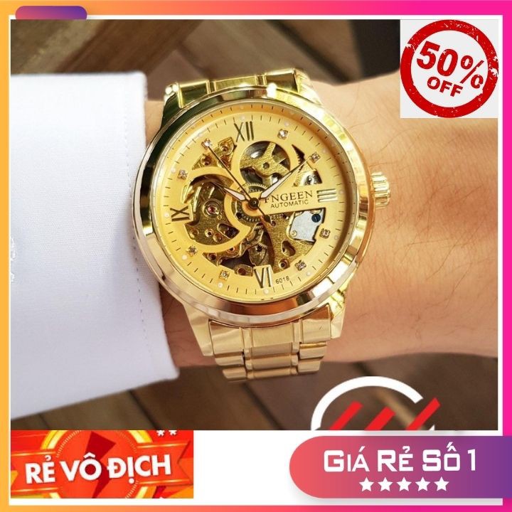 Đồng Hồ Cơ Nam Fngeen Đính Đá Sang Trọng Chống Nước