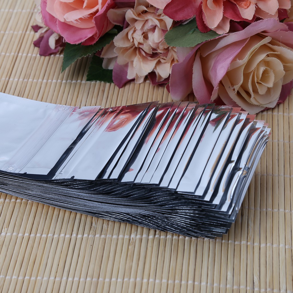 Bộ 50 Túi Zip Chất Liệu Nhôm Kích Thước 7x13cm