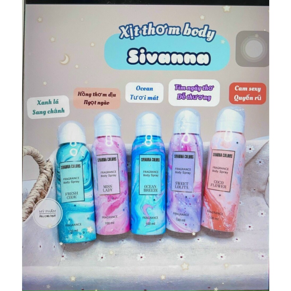 (SỈ SIÊU RẺ) Xịt thơm body Sivanna Colors Fragrance 100ml chuẩn Thái