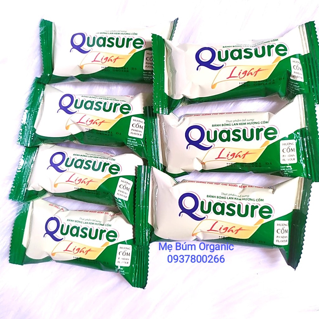 Bánh Bông Lan Quasure Light Hương Cốm Bibica - Thực phẩm dành cho người ăn kiêng, tiểu đường 126g