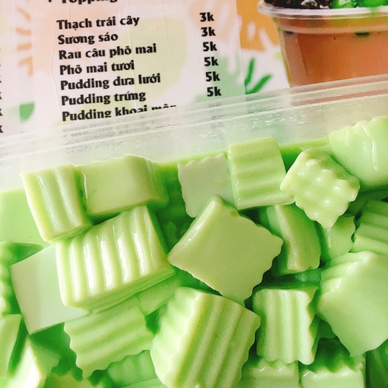Combo bột pudding hàng huy douxian gồm 8 vị trứng, Dưa Lưới, trà xanh, socola, khoai môn, dâu, đào, Sữa