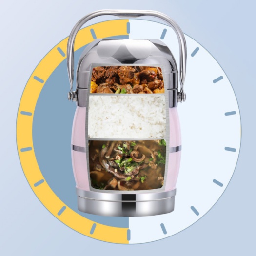 Hộp Cơm Inox XIANBAO Hàng Chính Hãng - Cặp Lồng Giữ Nhiệt INOX 304 1,6 Lít