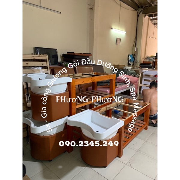 GIƯỜNG GỘI ĐẦU CHÂN GỖ